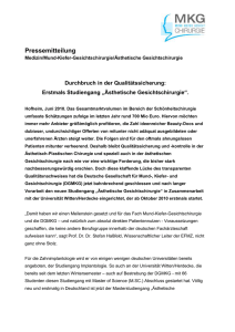 Erstmals Studiengang „Ästhetische Gesichtschirurgie“.