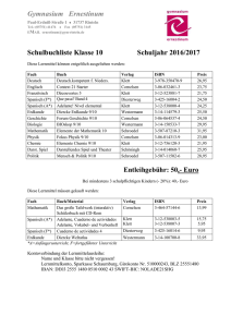 Klasse 10 Liste 2016 - Gymnasium Ernestinum Rinteln