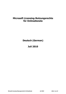 Microsoft Licensing Online Services Use Rights