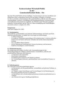 Fachcurriculum Wirtschaft/Politik - Gemeinschaftsschule Heide-Ost