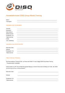 Anmeldeformular DISQ Group Modul