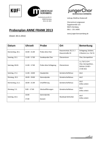 Probenplan ANNE FRANK 2013 (Stand: 30.11.2012) Datum Uhrzeit