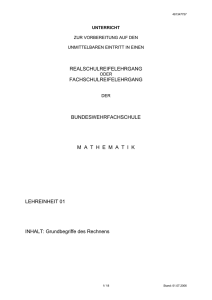 Unterricht Mathematik Vorbereitungslehrgang VB