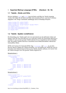 1 Hypertext Markup Language (HTML) (Handout