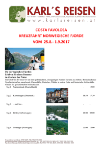 Costa Kreuzfahrt: Norwegische Fjorde (inkl. Flug ab/bis Wien)