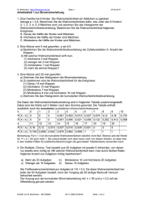 Arbeitsblatt 1 zur Binomialverteilung - klaus