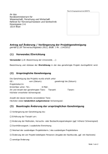 Formular des BMWFW - Bundesministerium für Wissenschaft und