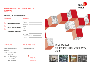 Flyer Einladung - Pro Holz Schwyz