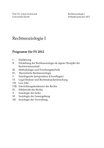 Merkblatt zur Vorlesung Rechtssoziologie I FS