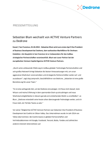 Sebastian Blum wechselt von ACTIVE Venture Partners zu Dedrone