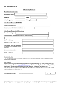 Abbuchungsformular Kundeninformationen