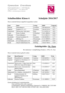 Klasse 6 Liste 2016 - Gymnasium Ernestinum Rinteln
