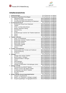 Schulungsunterlage für Excel 2013 Einführung