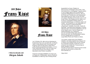 200 Jahre Franz Liszt 3 Klavierabende mit Jürgen Jakob 200 Jahre