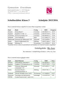 Schulbuchliste Klasse 5 Schuljahr 2015/2016