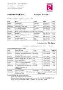 Klasse 7 Liste 2016 - Gymnasium Ernestinum Rinteln