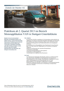 Praktikum ab 2. Quartal 2013 im Bereich Motorapplikation VAN in