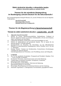 Témata ke státní závěrečné zkoušce z německé literatury pro ZŠ