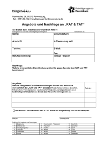 Aufnahmebogen für die Tauschbörse Ravensburg