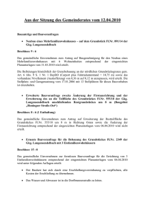 Aus der Sitzung des Gemeinderates vom 12