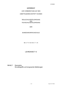 10. Geometrie: Grundbegriffe und kongruente Abbildungen