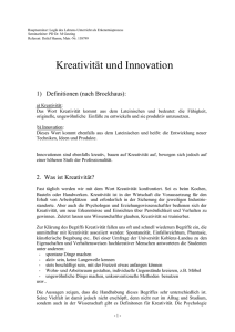 Kreativität und Innovation