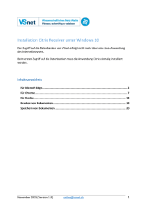 Installation Citrix Receiver unter Windows 10