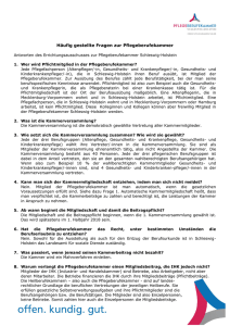 FAQ - Häufig gestellte Fragen - Pflegeberufekammer :: Schleswig