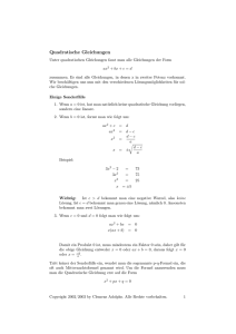 Quadratische Gleichungen - Lern