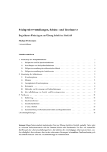 Stichprobenverteilungen, Schätz– und Testtheorie - von-der