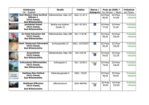 Hotelname Ort - Stadtteil Straße Telefon Sterne / Kategorie Preis ab