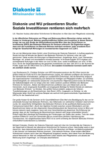 Diakonie und WU präsentieren Studie: Soziale Investitionen