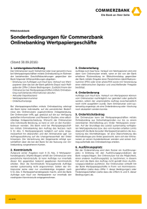 Sonderbedingungen für Commerzbank Online Banking