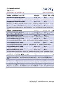 Preisliste IBM-Software Informix Advanced Enterprise Informix