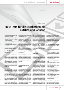 Freie Tests für die Psychotherapie - Therapie