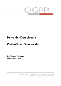 Krise der Demokratie – Zukunft der Demokratie