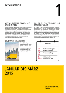 Zwischenbericht Januar bis März 2015