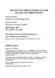 ISLAM UND CHRISTLICHER GLAUBE ISLAM AND