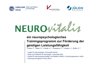 ein neuropsychologisches Trainingsprogramm zur Förderung der