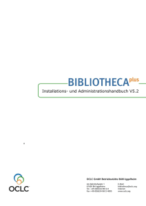 BIBLIOTHECAplus V5.2 Install.- und Administrationshandbuch
