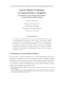 Social Media Praktiken im theoretischen Vergleich — Ein Vergleich