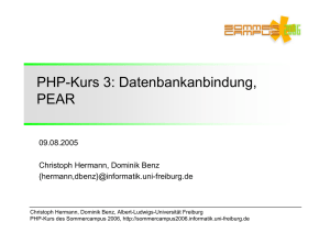 PHP-Kurs 3: Datenbankanbindung, PEAR