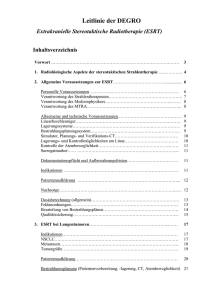 Leitlinie der DEGRO "Extrakranielle stereotaktische Strahlentherapie"