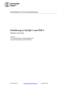 Einführung in MySQL 5 und PHP 5