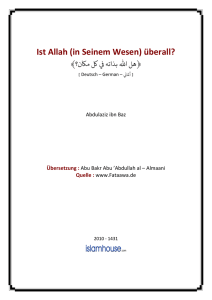 Ist Allah (in Seinem Wesen) überall?