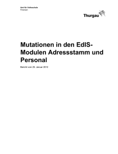 Mutationen in den EdIS- Modulen Adressstamm und Personal
