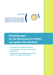 Empfehlungen f&uuml;r die Betreuung im fr&uuml;hen und sp&auml;ten Wochenbett