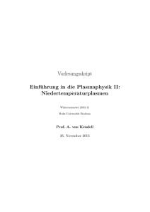 Vorlesungsskript Einführung in die Plasmaphysik II