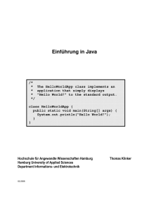 Einführung in Java