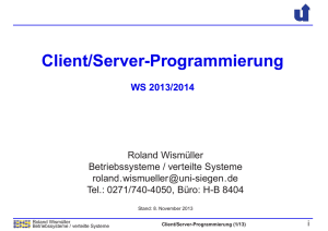 Client/Server-Programmierung - Betriebssysteme und verteilte